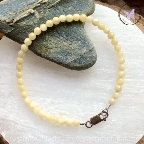 Yellow Calcite - Ambronite - Beaded Bracelet